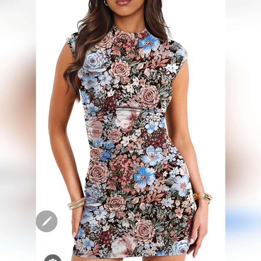 Floral Sleeveless Dress - Multicolor
